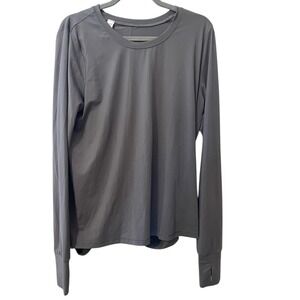 Spanx XL/XG Gray Long Sleeve Top Athletic Activewear Thumb‎ Hole
